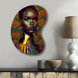 Exquiste African Woman Design II - Asymmetric Metal Wall Art