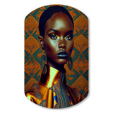 Exquiste African Woman Design II - Asymmetric Metal Wall Art