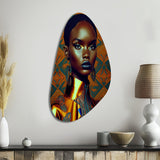 Exquiste African Woman Design II - Asymmetric Metal Wall Art