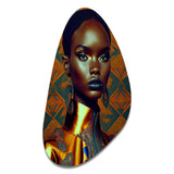 Exquiste African Woman Design II - Asymmetric Metal Wall Art