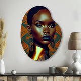 Exquiste African Woman Design II - Asymmetric Metal Wall Art