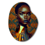 Exquiste African Woman Design II - Asymmetric Metal Wall Art