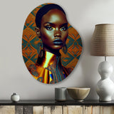 Exquiste African Woman Design II - Asymmetric Metal Wall Art