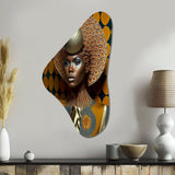 Exquiste African Woman Design VI - Asymmetric Metal Wall Art