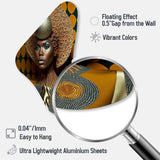 Exquiste African Woman Design VI - Asymmetric Metal Wall Art