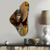 Exquiste African Woman Design VI - Asymmetric Metal Wall Art