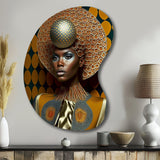 Exquiste African Woman Design VI - Asymmetric Metal Wall Art