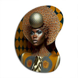 Exquiste African Woman Design VI - Asymmetric Metal Wall Art