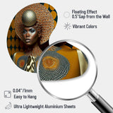 Exquiste African Woman Design VI - Asymmetric Metal Wall Art