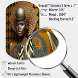 Exquiste African Woman Design VI - Asymmetric Metal Wall Art