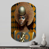 Exquiste African Woman Design VI - Asymmetric Metal Wall Art