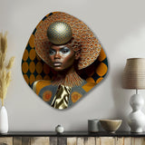 Exquiste African Woman Design VI - Asymmetric Metal Wall Art