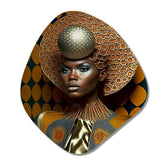 Exquiste African Woman Design VI - Asymmetric Metal Wall Art