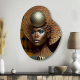 Exquiste African Woman Design VI - Asymmetric Metal Wall Art