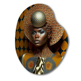 Exquiste African Woman Design VI - Asymmetric Metal Wall Art