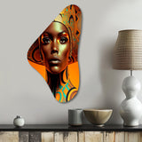 Exquiste African Woman Design VIII - Asymmetric Metal Wall Art