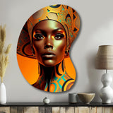 Exquiste African Woman Design VIII - Asymmetric Metal Wall Art