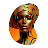 Exquiste African Woman Design VIII - Asymmetric Metal Wall Art