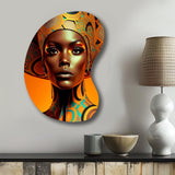 Exquiste African Woman Design VIII - Asymmetric Metal Wall Art