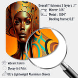 Exquiste African Woman Design VIII - Asymmetric Metal Wall Art