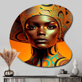 Exquiste African Woman Design VIII - Asymmetric Metal Wall Art