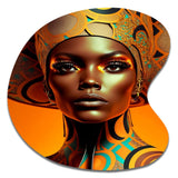 Exquiste African Woman Design VIII - Asymmetric Metal Wall Art