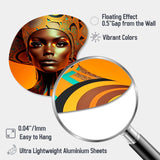 Exquiste African Woman Design VIII - Asymmetric Metal Wall Art