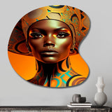 Exquiste African Woman Design VIII - Asymmetric Metal Wall Art