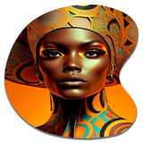 Exquiste African Woman Design VIII - Asymmetric Metal Wall Art