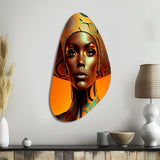 Exquiste African Woman Design VIII - Asymmetric Metal Wall Art