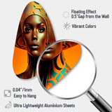 Exquiste African Woman Design VIII - Asymmetric Metal Wall Art