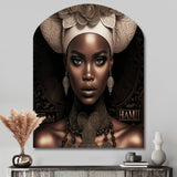 Classy Portrait Of Elegant African Lady IX - Asymmetric Metal Wall Art