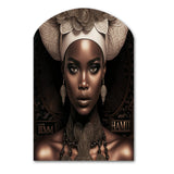 Classy Portrait Of Elegant African Lady IX - Asymmetric Metal Wall Art