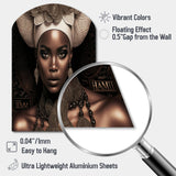 Classy Portrait Of Elegant African Lady IX - Asymmetric Metal Wall Art