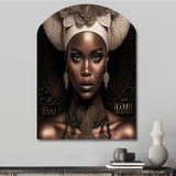 Classy Portrait Of Elegant African Lady IX - Asymmetric Metal Wall Art