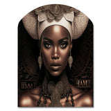 Classy Portrait Of Elegant African Lady IX - Asymmetric Metal Wall Art