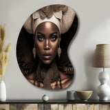 Classy Portrait Of Elegant African Lady IX - Asymmetric Metal Wall Art