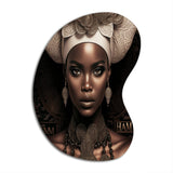 Classy Portrait Of Elegant African Lady IX - Asymmetric Metal Wall Art