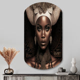 Classy Portrait Of Elegant African Lady IX - Asymmetric Metal Wall Art