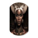 Classy Portrait Of Elegant African Lady IX - Asymmetric Metal Wall Art