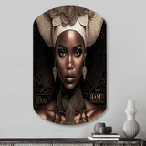 Classy Portrait Of Elegant African Lady IX - Asymmetric Metal Wall Art