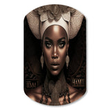 Classy Portrait Of Elegant African Lady IX - Asymmetric Metal Wall Art