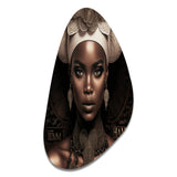 Classy Portrait Of Elegant African Lady IX - Asymmetric Metal Wall Art