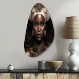 Classy Portrait Of Elegant African Lady IX - Asymmetric Metal Wall Art