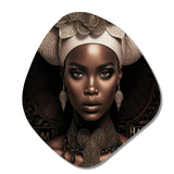 Classy Portrait Of Elegant African Lady IX - Asymmetric Metal Wall Art