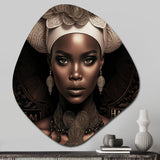 Classy Portrait Of Elegant African Lady IX - Asymmetric Metal Wall Art