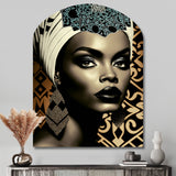 Classy Portrait Of Elegant African Lady X - Asymmetric Metal Wall Art