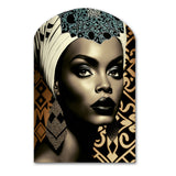 Classy Portrait Of Elegant African Lady X - Asymmetric Metal Wall Art