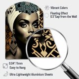 Classy Portrait Of Elegant African Lady X - Asymmetric Metal Wall Art