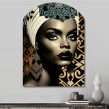 Classy Portrait Of Elegant African Lady X - Asymmetric Metal Wall Art